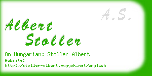 albert stoller business card